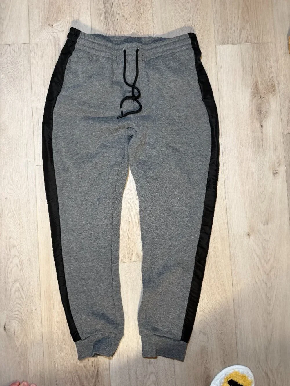 Grey Joggers with Black Side Stripes Size Large – Casual Athleisure Pants